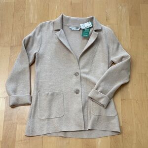 Simons Light Beige Knit Blazer Jacket